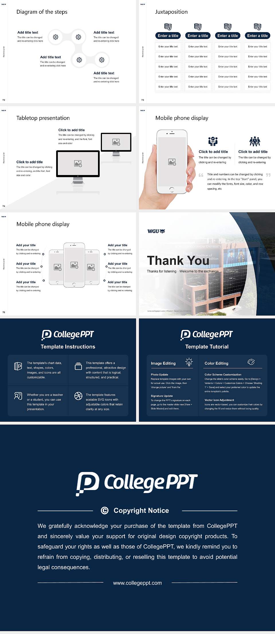 Western Governors University Competition/Entrepreneurship Contest PPT Template4:3 ratio PPT effect preview image9