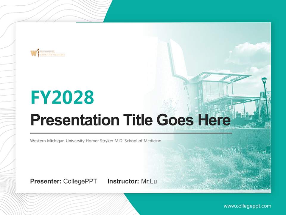 Western Michigan University Homer Stryker M.D. School of Medicine Academic Presentation/Research Findings Report PPT Template4:3 ratio PPT effect preview image5