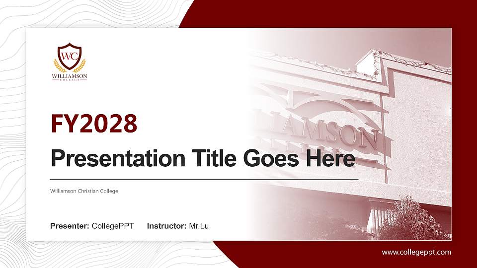 Williamson Christian College Academic Presentation/Research Findings Report PPT Template16:9 ratio PPT effect preview image