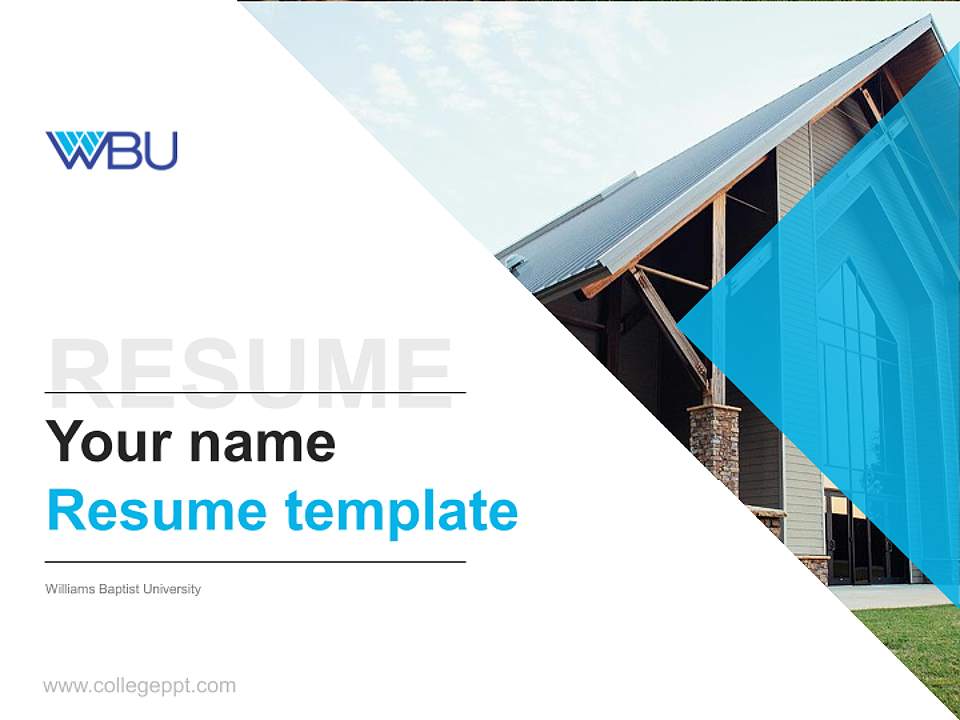 Williams Baptist University Resume PPT Template4:3 ratio PPT effect preview image5