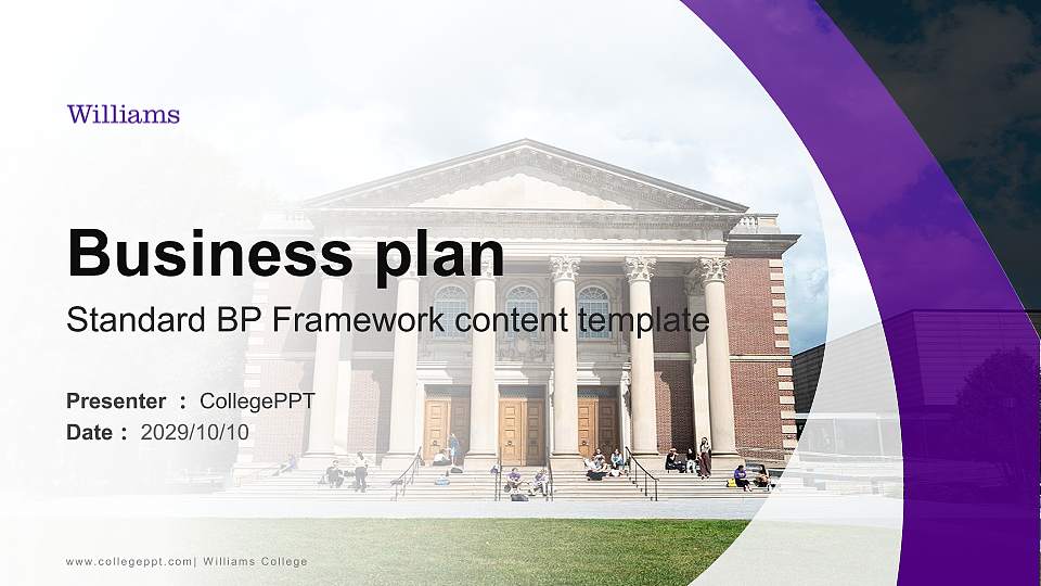 Williams College Competition/Entrepreneurship Contest PPT Template16:9 ratio PPT effect preview image