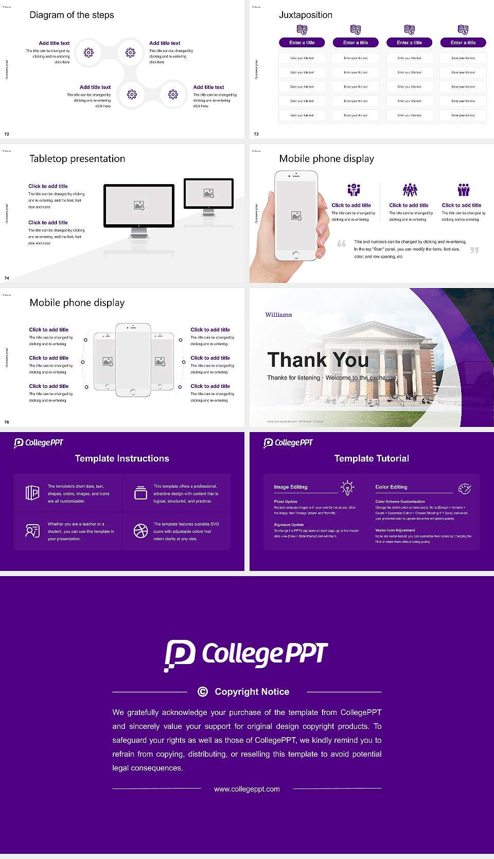Williams College Competition/Entrepreneurship Contest PPT Template16:9 ratio PPT effect preview image9
