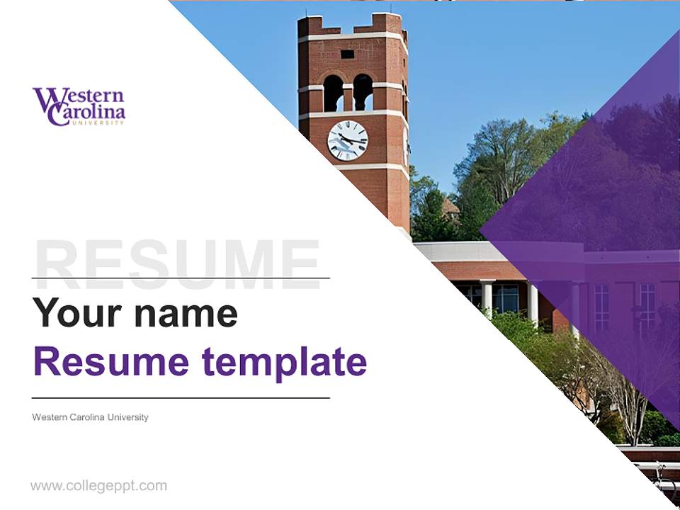 Western Carolina University Resume PPT Template4:3 ratio PPT effect preview image5