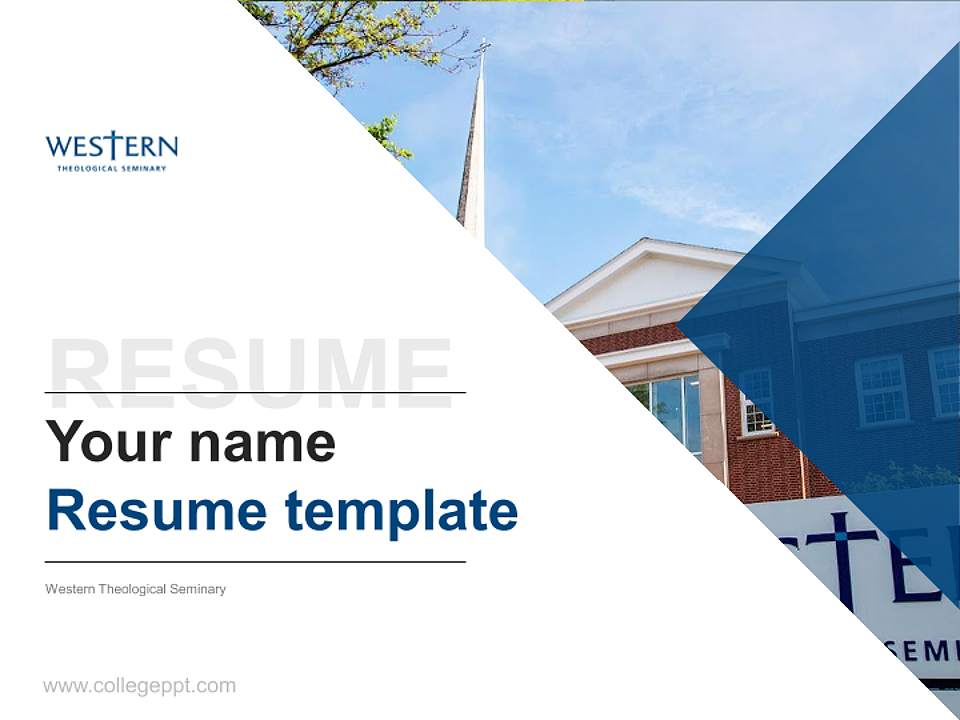 Western Theological Seminary Resume PPT Template4:3 ratio PPT effect preview image5