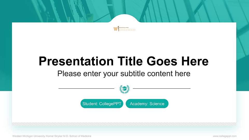 Western Michigan University Homer Stryker M.D. School of Medicine National Scholarship Defense PPT Template16:9 ratio PPT effect preview image