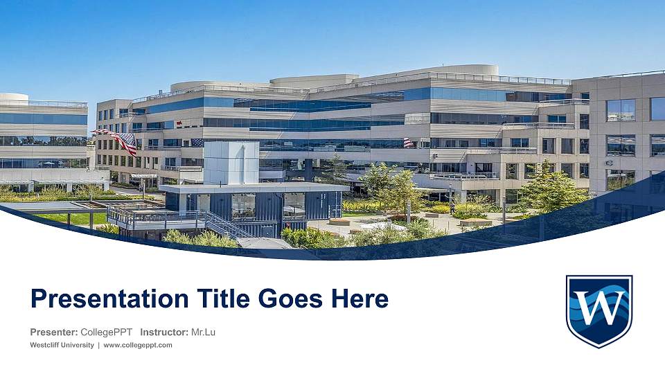 Westcliff University Course/Courseware Creation PPT Template16:9 ratio PPT effect preview image