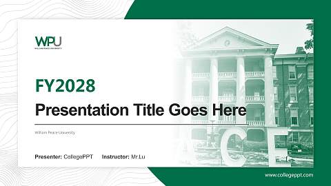 William Peace University Academic Presentation/Research Findings Report PPT Template