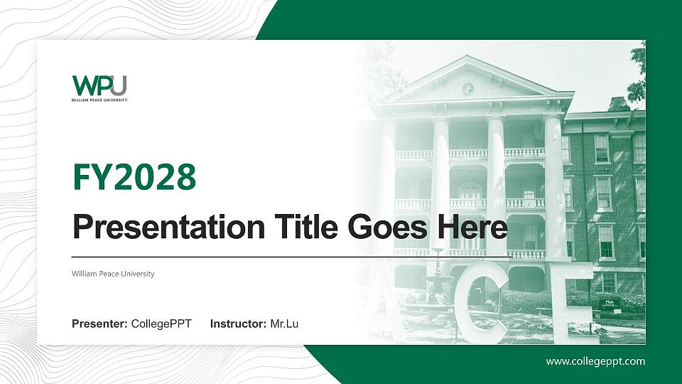 William Peace University Academic Presentation/Research Findings Report PPT Template16:9 ratio PPT effect preview image