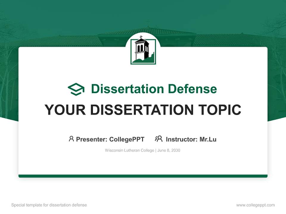 Wisconsin Lutheran College Graduation Thesis Defense PPT Template4:3 ratio PPT effect preview image7