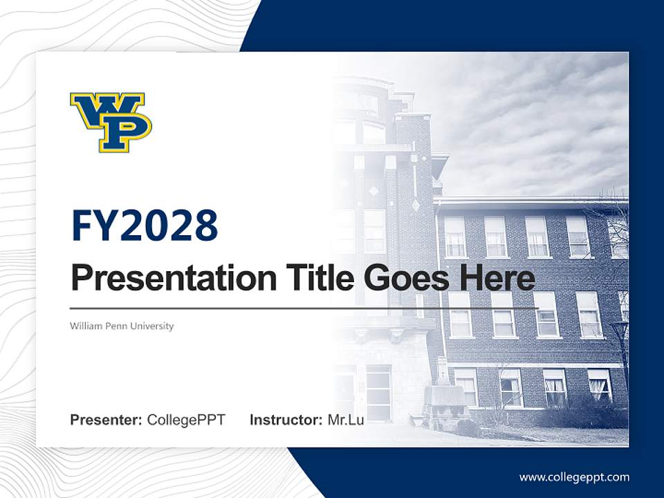 William Penn University Academic Presentation/Research Findings Report PPT Template4:3 ratio PPT effect preview image5