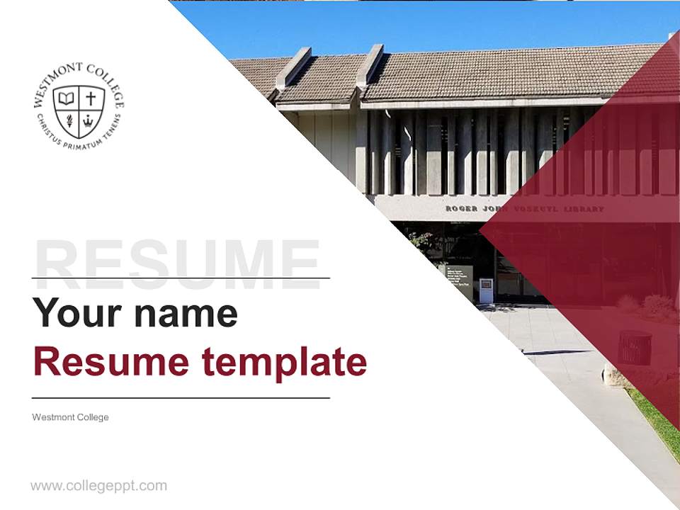 Westmont College Resume PPT Template4:3 ratio PPT effect preview image5