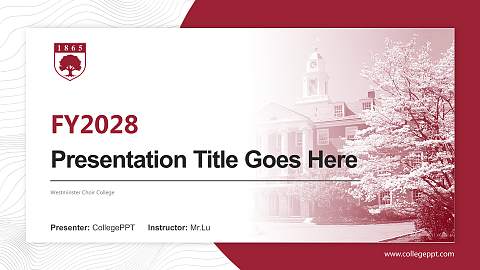 Westminster Choir College Academic Presentation/Research Findings Report PPT Template