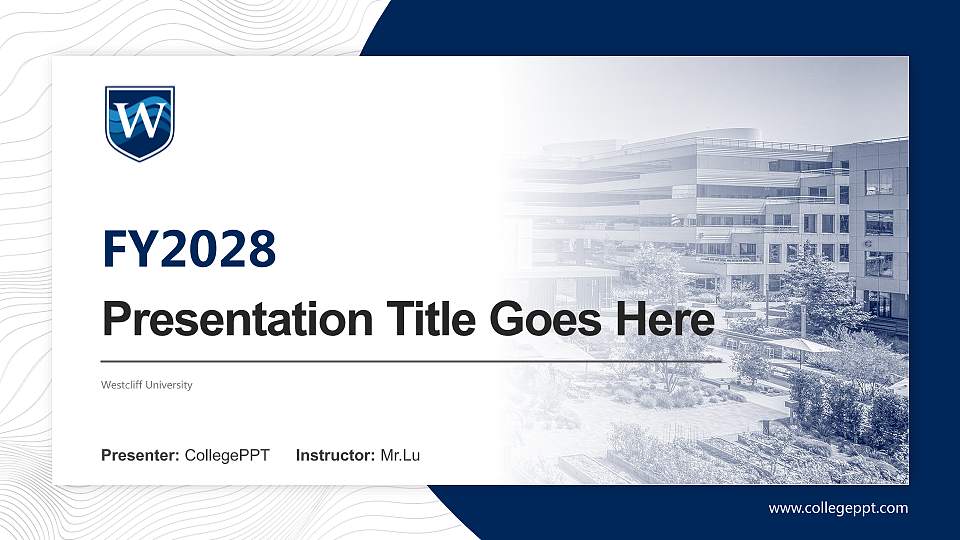Westcliff University Academic Presentation/Research Findings Report PPT Template16:9 ratio PPT effect preview image