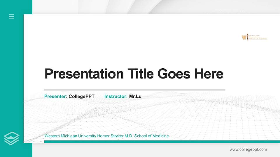 Western Michigan University Homer Stryker M.D. School of Medicine Thesis Proposal/Graduation Defense PPT Template16:9 ratio PPT effect preview image