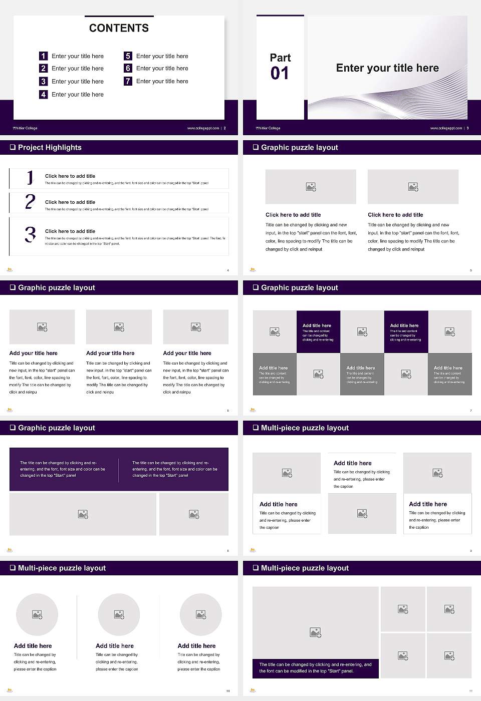 Whittier College General Purpose PPT Template16:9 ratio PPT effect preview image2