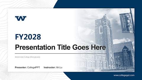 Westminster College (Pennsylvania) Academic Presentation/Research Findings Report PPT Template