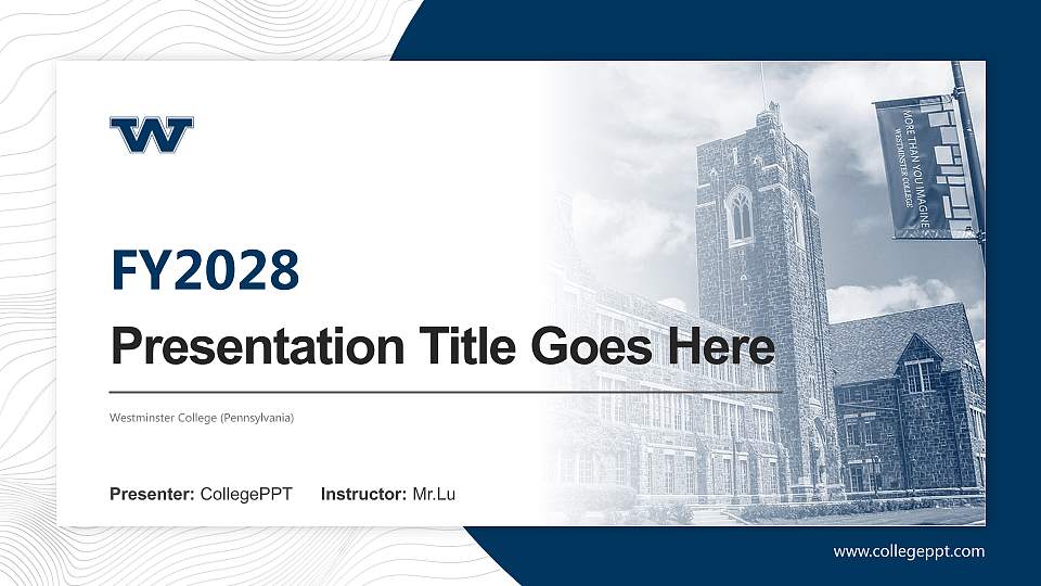 Westminster College (Pennsylvania) Academic Presentation/Research Findings Report PPT Template16:9 ratio PPT effect preview image