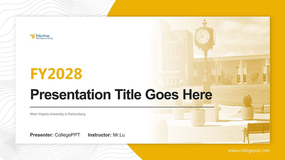 West Virginia University at Parkersburg Academic Presentation/Research Findings Report PPT Template16:9 ratio PPT effect preview image