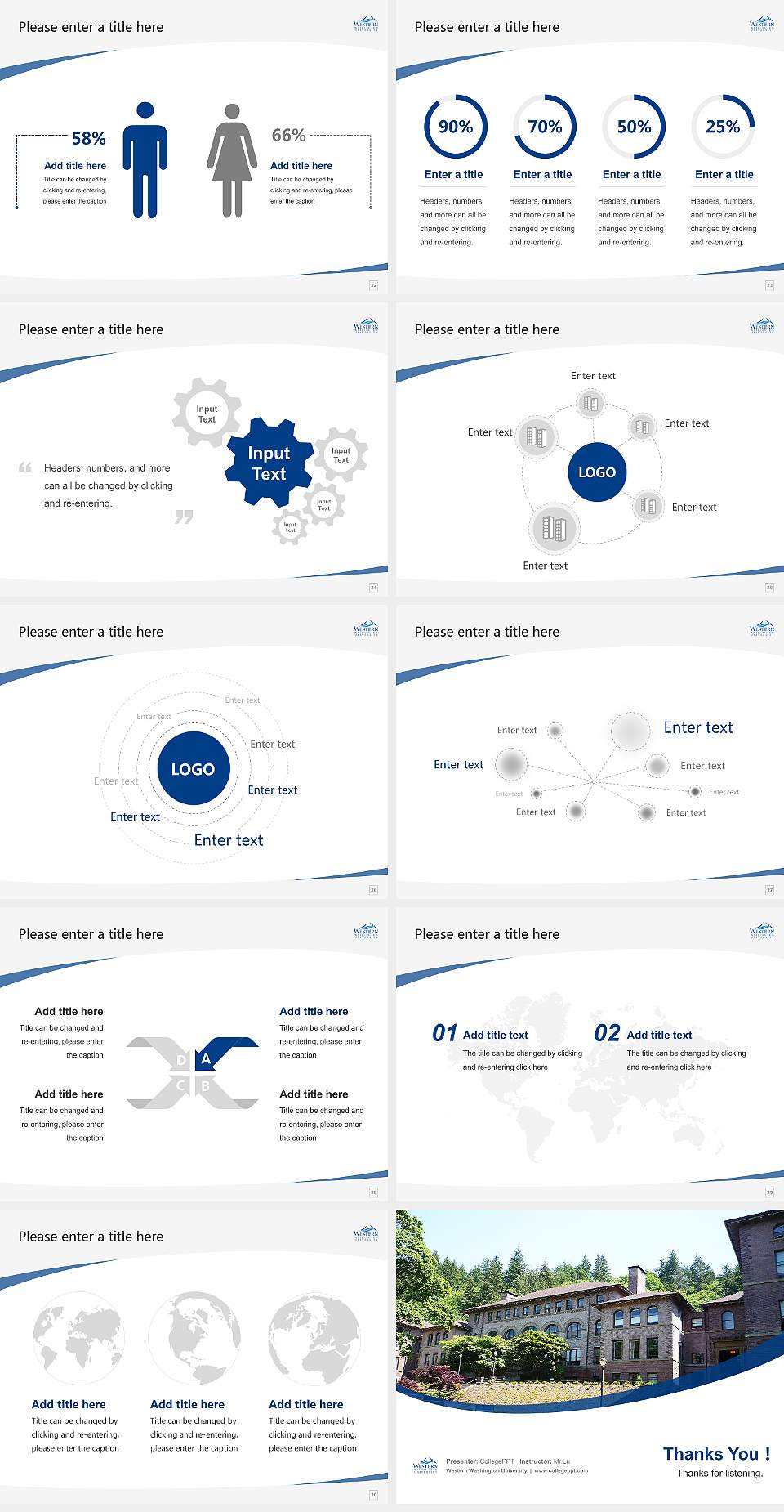 Western Washington University Course/Courseware Creation PPT Template4:3 ratio PPT effect preview image4