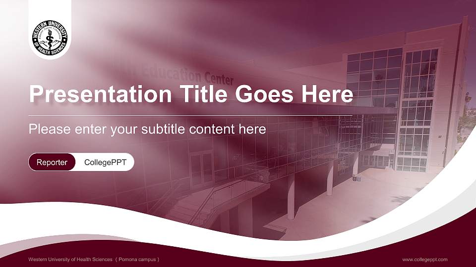 Western University of Health Sciences （Pomona campus） Lecture Sharing and Networking Event PPT Template16:9 ratio PPT effect preview image
