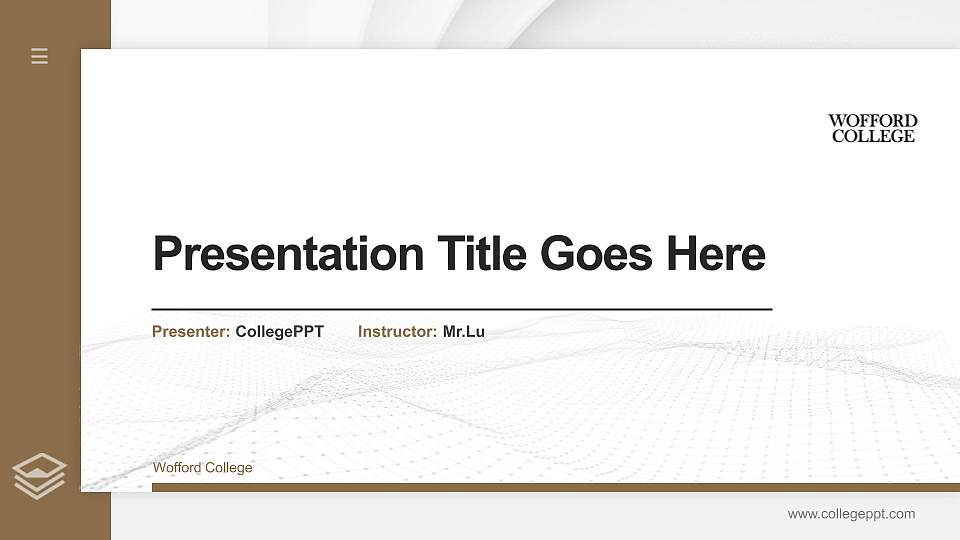 Wofford College Thesis Proposal/Graduation Defense PPT Template16:9 ratio PPT effect preview image