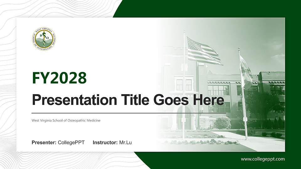 West Virginia School of Osteopathic Medicine Academic Presentation/Research Findings Report PPT Template16:9 ratio PPT effect preview image