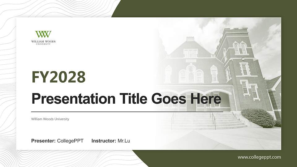 William Woods University Academic Presentation/Research Findings Report PPT Template16:9 ratio PPT effect preview image