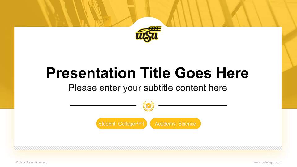 Wichita State University National Scholarship Defense PPT Template16:9 ratio PPT effect preview image