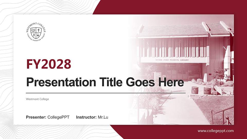 Westmont College Academic Presentation/Research Findings Report PPT Template16:9 ratio PPT effect preview image