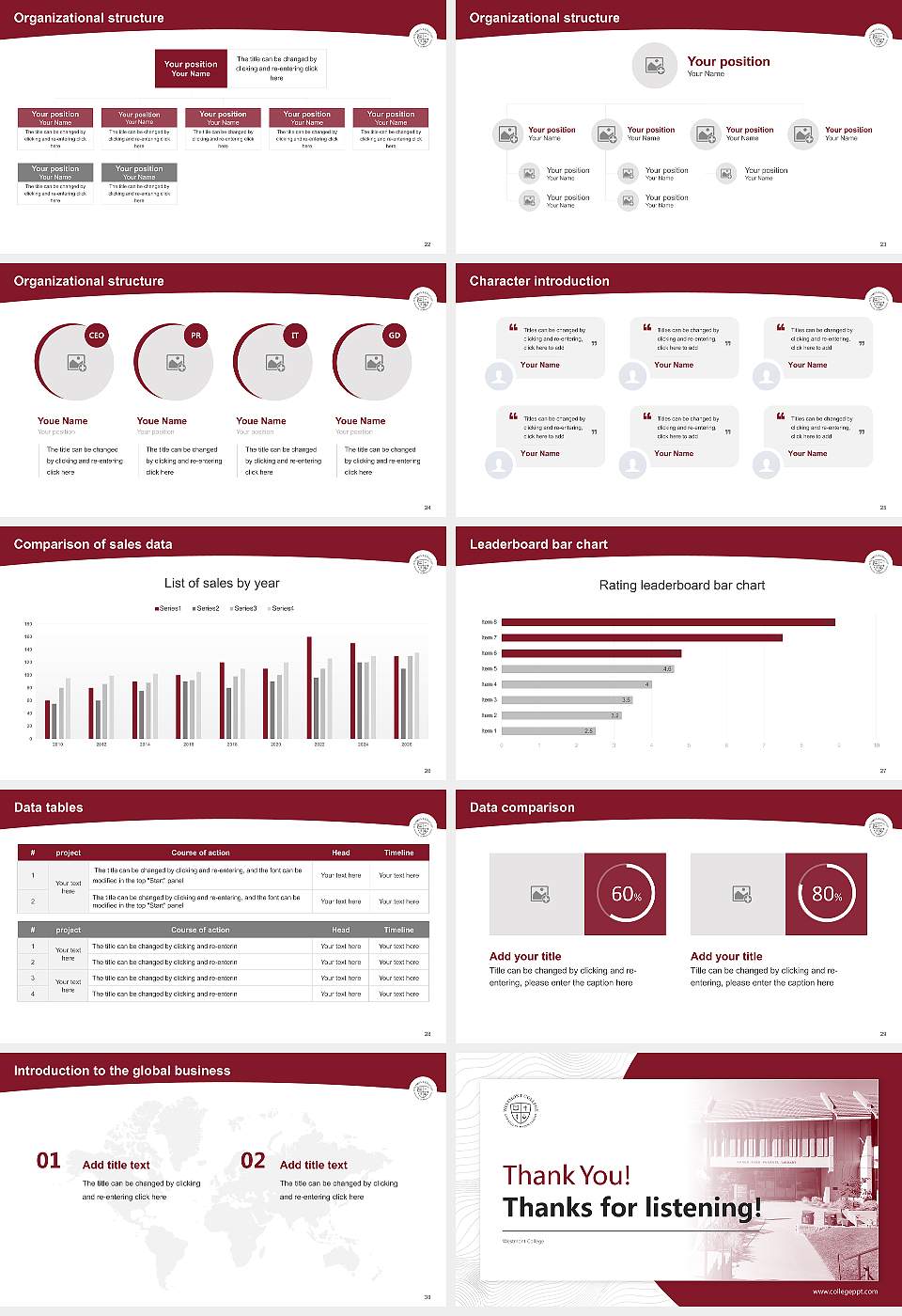 Westmont College Academic Presentation/Research Findings Report PPT Template16:9 ratio PPT effect preview image4