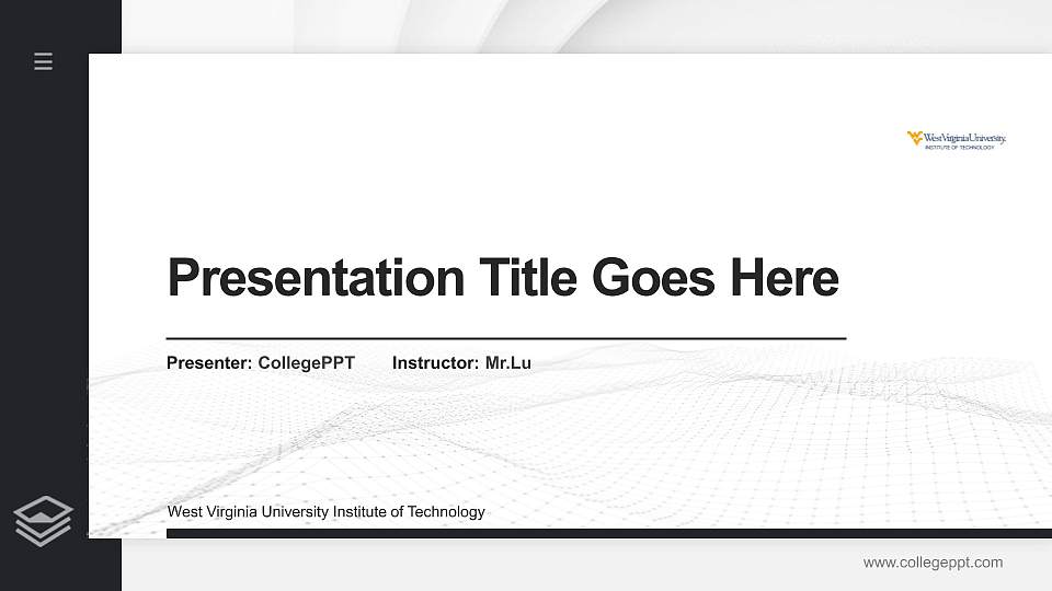 West Virginia University Institute of Technology Thesis Proposal/Graduation Defense PPT Template16:9 ratio PPT effect preview image
