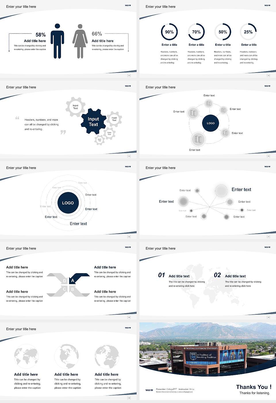 Western Governors University Course/Courseware Creation PPT Template16:9 ratio PPT effect preview image4
