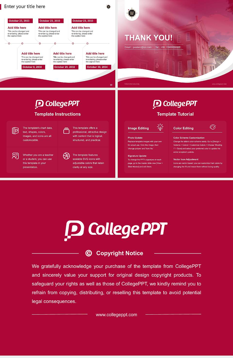 Willamette University Lecture Sharing and Networking Event PPT Template4:3 ratio PPT effect preview image4
