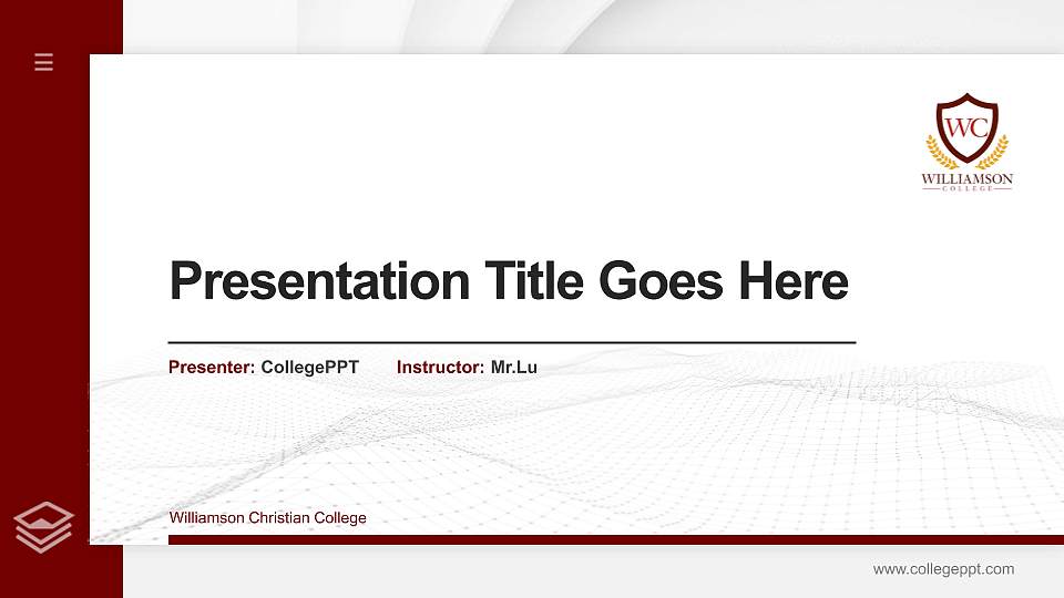 Williamson Christian College Thesis Proposal/Graduation Defense PPT Template16:9 ratio PPT effect preview image