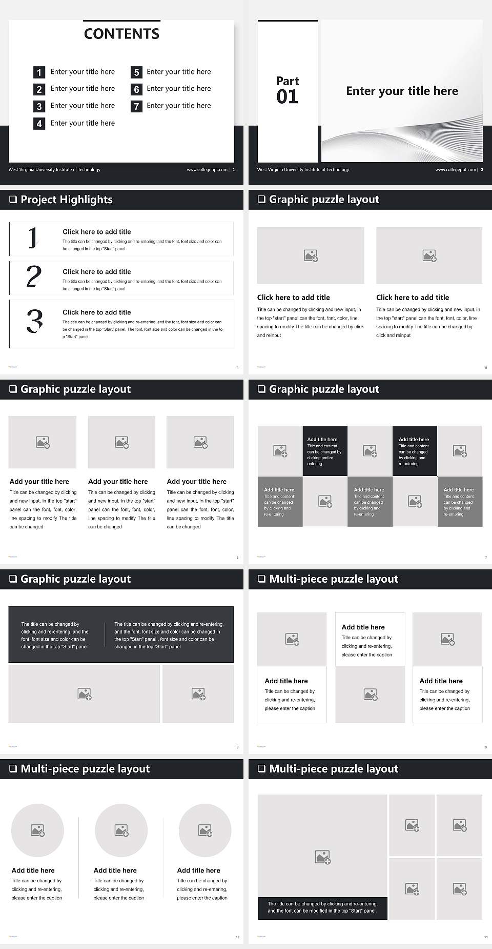 West Virginia University Institute of Technology General Purpose PPT Template4:3 ratio PPT effect preview image2