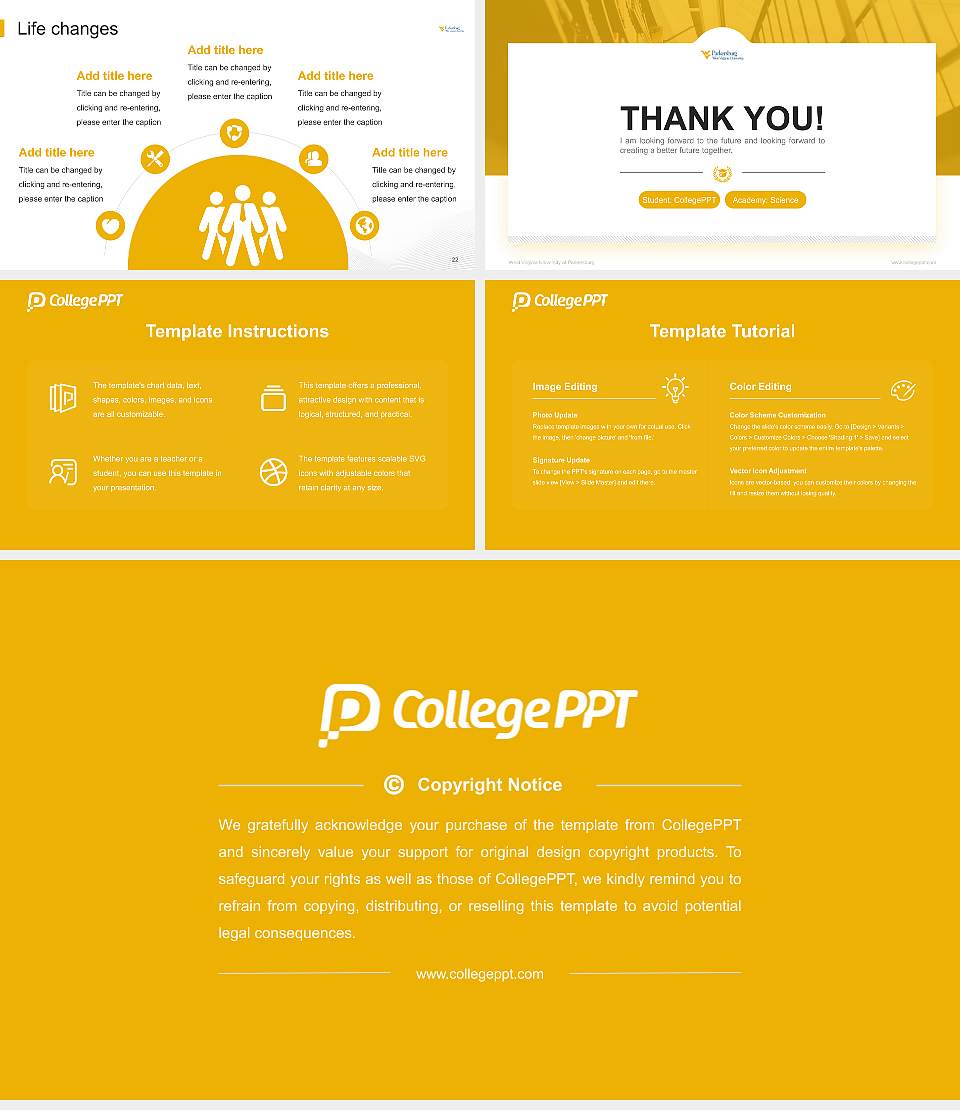 West Virginia University at Parkersburg National Scholarship Defense PPT Template16:9 ratio PPT effect preview image4