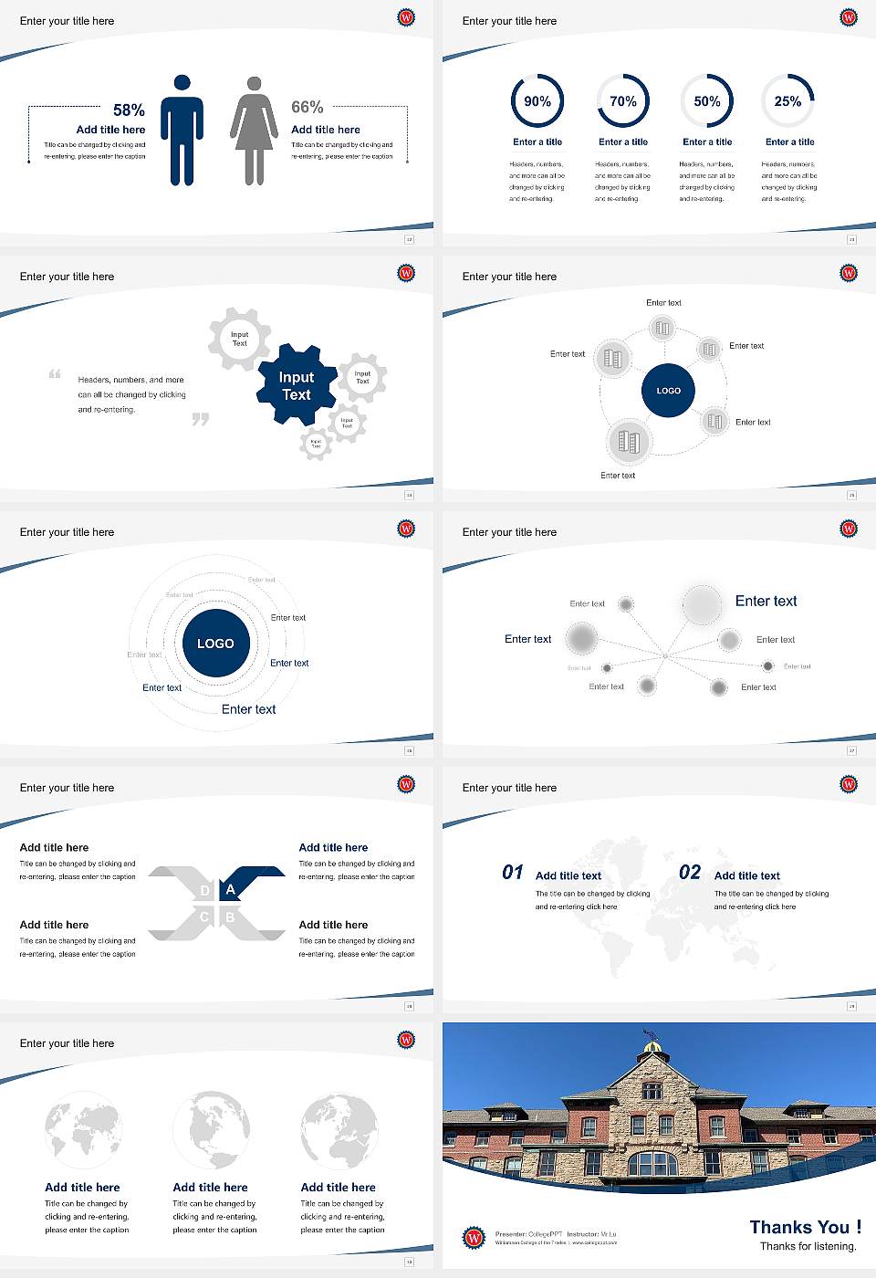 Williamson College of the Trades Course/Courseware Creation PPT Template16:9 ratio PPT effect preview image4