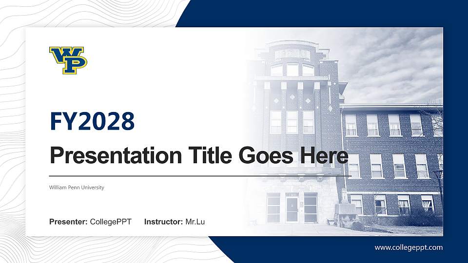 William Penn University Academic Presentation/Research Findings Report PPT Template16:9 ratio PPT effect preview image