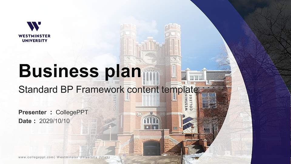 Westminster University (Utah) Competition/Entrepreneurship Contest PPT Template16:9 ratio PPT effect preview image