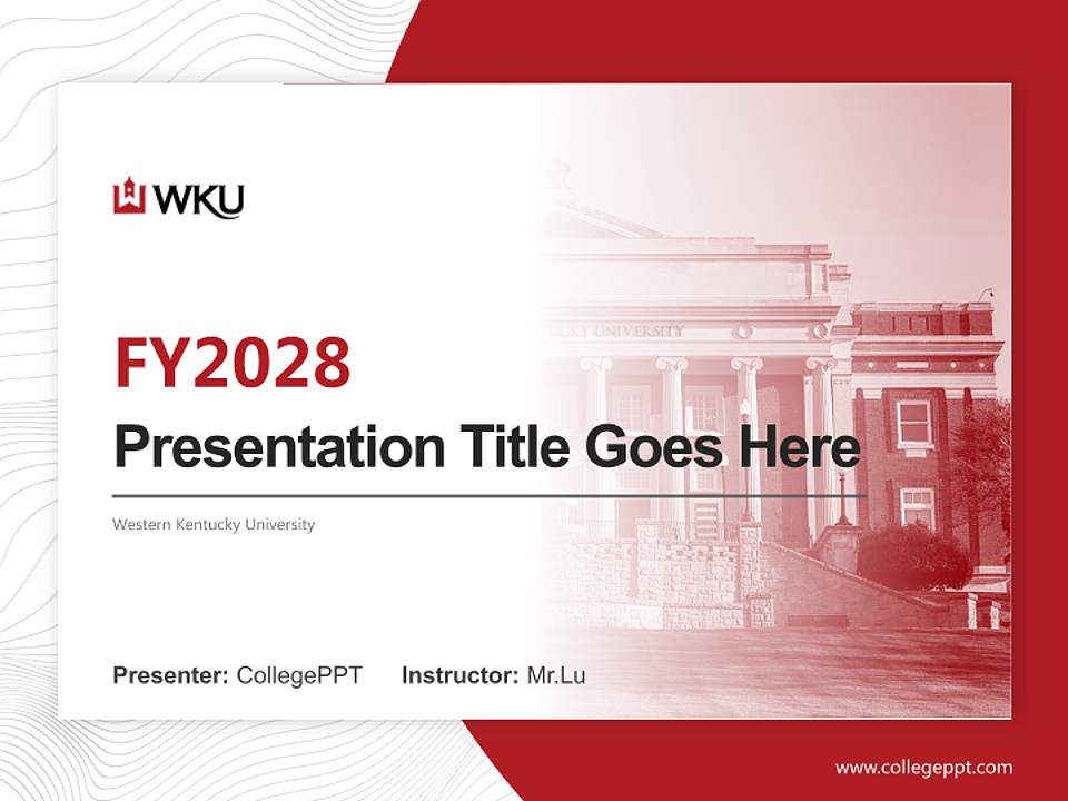 Western Kentucky University Academic Presentation/Research Findings Report PPT Template4:3 ratio PPT effect preview image5