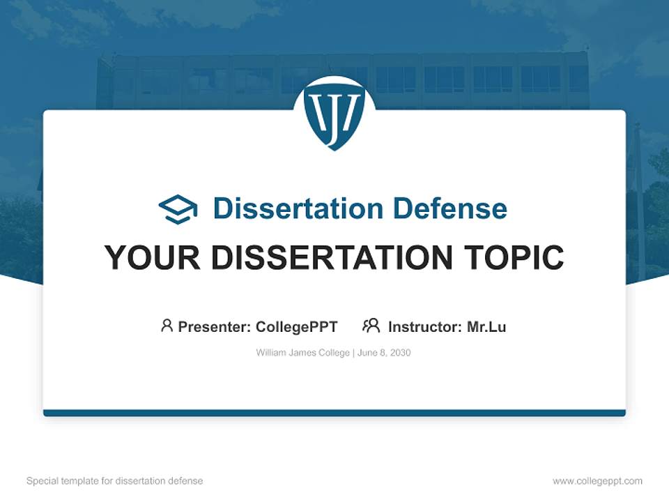 William James College Graduation Thesis Defense PPT Template4:3 ratio PPT effect preview image7
