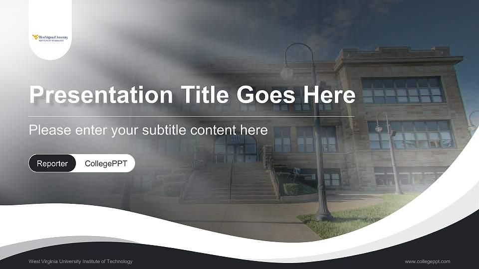 West Virginia University Institute of Technology Lecture Sharing and Networking Event PPT Template16:9 ratio PPT effect preview image