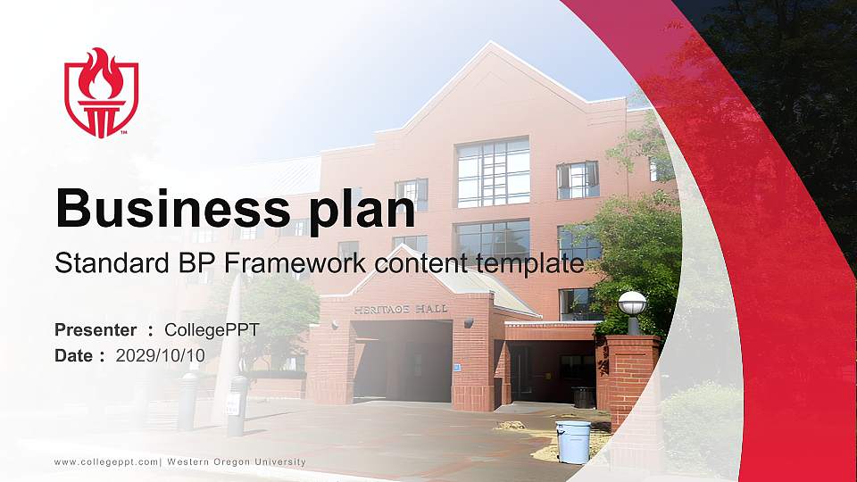 Western Oregon University Competition/Entrepreneurship Contest PPT Template16:9 ratio PPT effect preview image