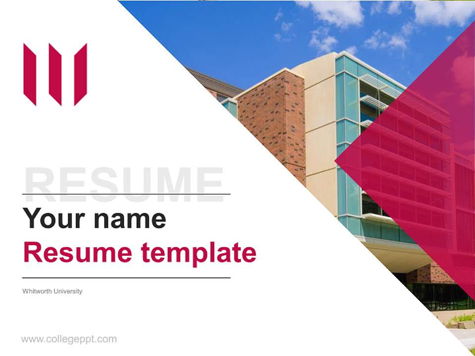 Whitworth University Resume PPT Template4:3 ratio PPT effect preview image5
