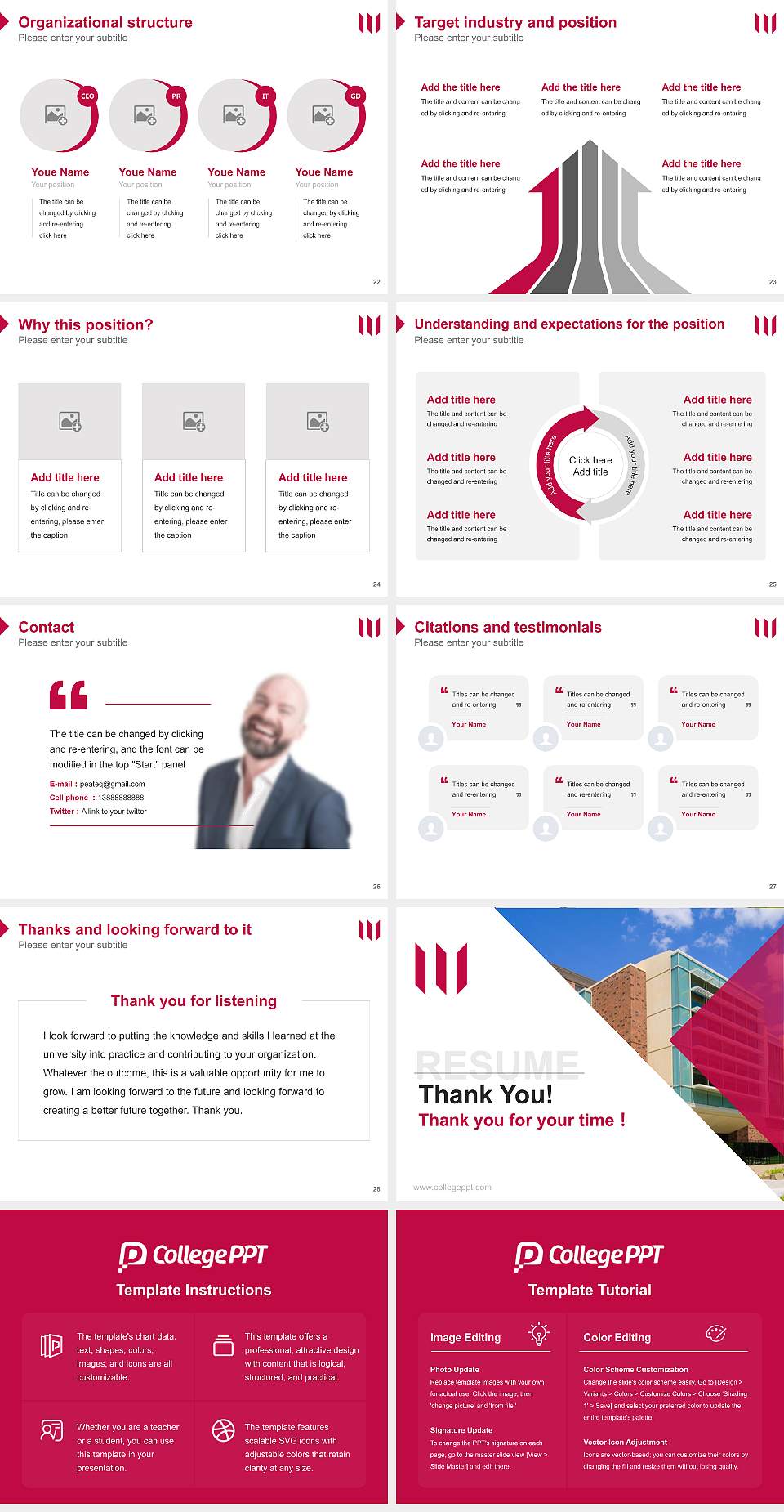Whitworth University Resume PPT Template4:3 ratio PPT effect preview image4