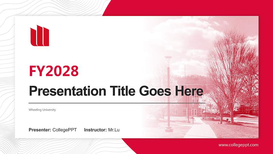 Wheeling University Academic Presentation/Research Findings Report PPT Template16:9 ratio PPT effect preview image