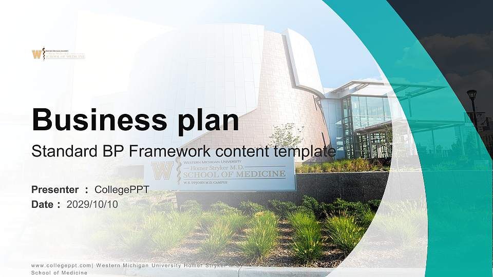 Western Michigan University Homer Stryker M.D. School of Medicine Competition/Entrepreneurship Contest PPT Template16:9 ratio PPT effect preview image
