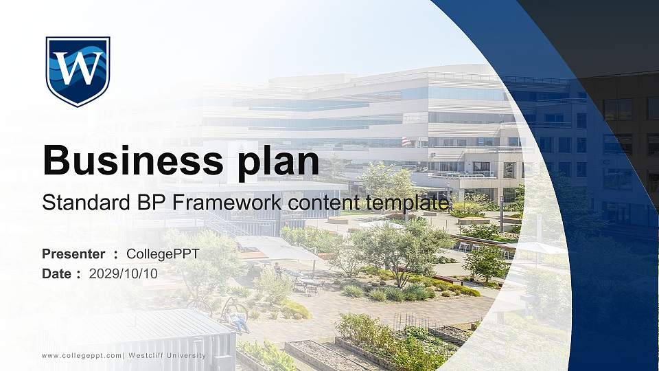 Westcliff University Competition/Entrepreneurship Contest PPT Template16:9 ratio PPT effect preview image