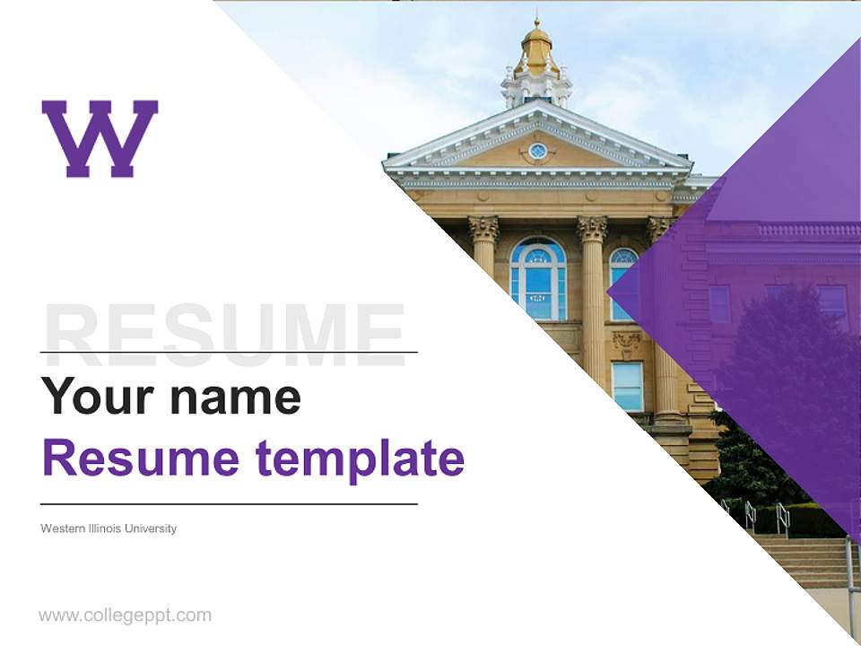 Western Illinois University Resume PPT Template4:3 ratio PPT effect preview image5