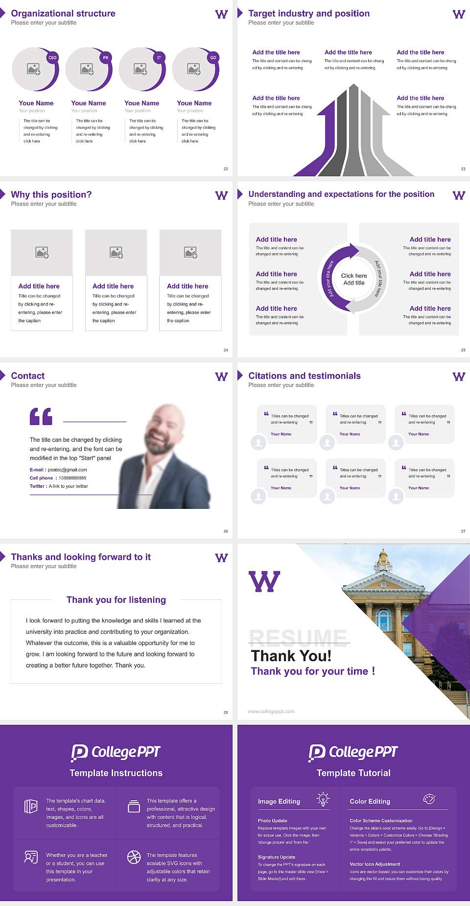 Western Illinois University Resume PPT Template4:3 ratio PPT effect preview image4